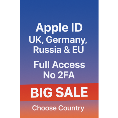 🚀Apple ID Европа — UK, DE, RU | Full Access, No 2FA🔒