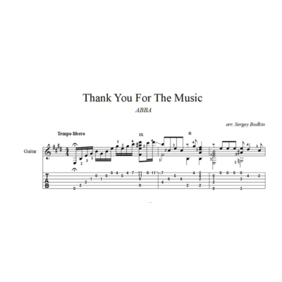Thank You For The Music (ABBA) ноты для гитары