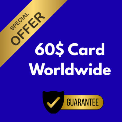 Карта Global Card номиналом 60$ для оплаты любых услуг✅