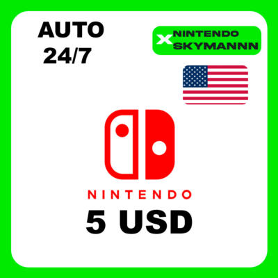 АВТО КАРТА ПОПОЛНЕНИЯ Nintendo eShop 5$ USD США 24/7