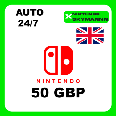 АВТО КАРТА ПОПОЛНЕНИЯ Nintendo eShop 50 GBP UK 24/7
