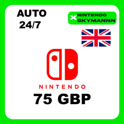 АВТО КАРТА ПОПОЛНЕНИЯ Nintendo eShop 75 GBP UK 24/7
