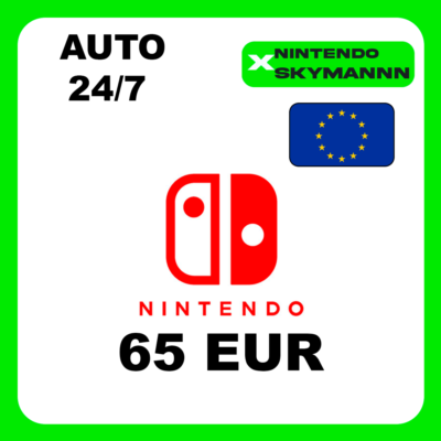 АВТО КАРТА ПОПОЛНЕНИЯ Nintendo eShop 65 EUR ЕВРОПА 24/7