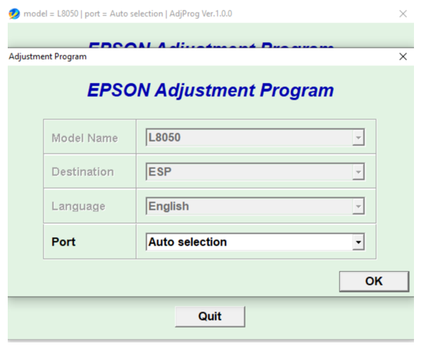 Epson L8050 L8058 Adjustment Program