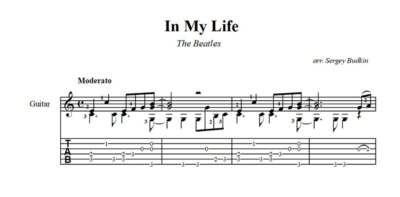 In my life -The Beatles (in C) ноты для гитары