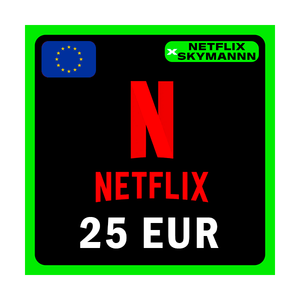 АВТО Карта пополнения Netflix 25 EUR ЕВРОПА 24/7