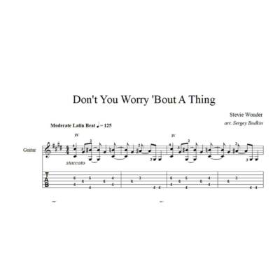 Don´t You Worry ´Bout A Thing - ноты для гитары