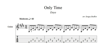 Only Time (Enya) ноты для гитары
