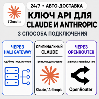 [24/7] API-ключ Claude | Работает везде (в т. ч. в РФ) | Все модели | Anthropic
