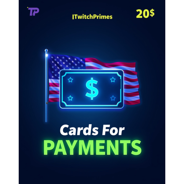 20$ Карта для оплат Любых зарубежных сервисов