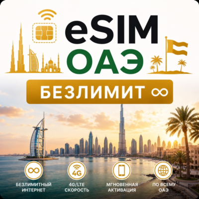 eSim ОАЭ/Дубай → Сим-карта с БЕЗЛИМИТОМ
