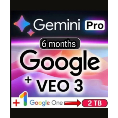 Gemini AI Pro + Google One (2 ТБ) – 6 месяцев