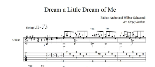 Dream a Little Dream of Me - ноты для гитары