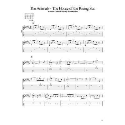 Табы Kfir Ochaion - Animals - The House of the Rising
