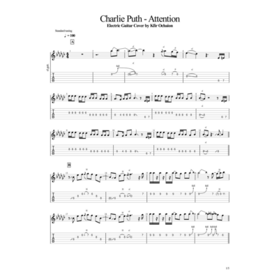 Табы Kfir Ochaion - Charlie Puth - Attention