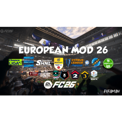 FC 26 - EUROPEAN PRO MOD FIFAMAN V6 TU 1.6.3 РПЛ + 4 Дивизиона