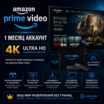 Аккаунт Amazon Prime Video на 1 месяц — 4К