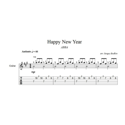 Happy New Year (ABBA) ноты для гитары