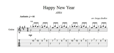 Happy New Year (ABBA) ноты для гитары