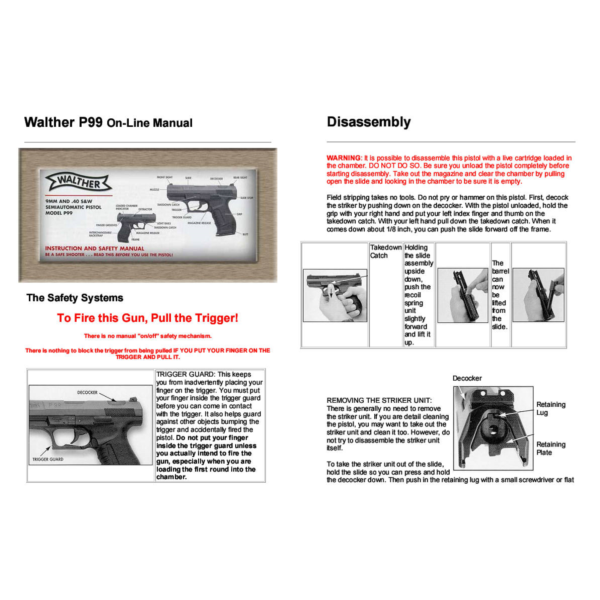 Пистолет Walther P-99 Руководство