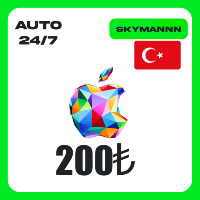 Apple iTunes 200 TL ТУРЦИЯ ПОДАРОЧНАЯ КАРТА AUTO 24/7