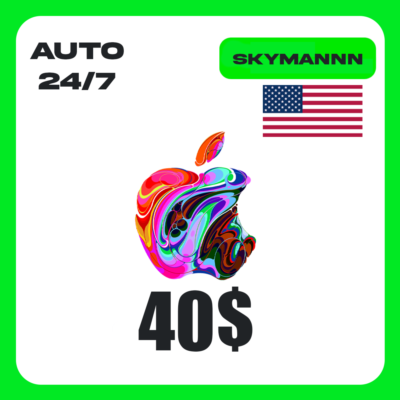 Apple iTunes 40$ USD США ПОДАРОЧНАЯ КАРТА АВТО 24/7