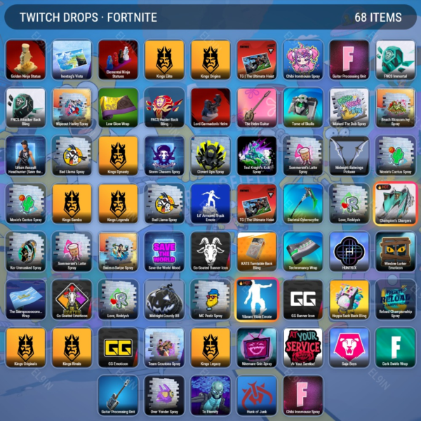 💫Fortnite⭐Твич Дропсы🎈63 предметов + 🎁