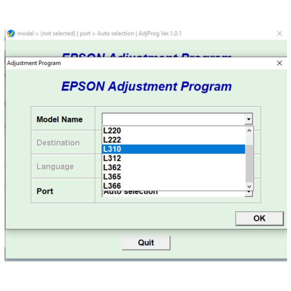 Сброс Epson L312 Adjustment Program