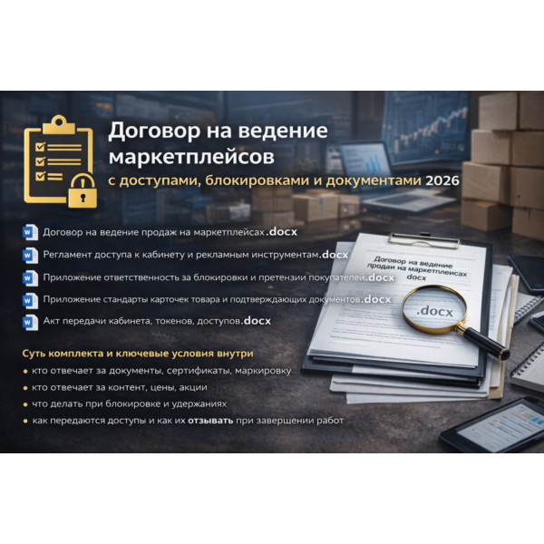 Договор ведения маркетплейса доступы блокировки 2026