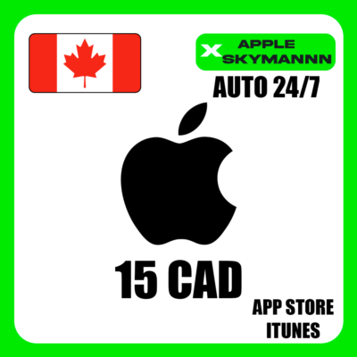 Apple iTunes 15 CAD КАНАДА ПОДАРОЧНАЯ КАРТА АВТО 24/7