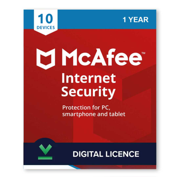 Ключ активации интернет-безопасности McAfee на 1 год дл