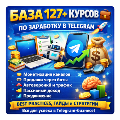 База 127+ актуальных курсов по заработку в Telegram 2026 — скачай всё сразу!