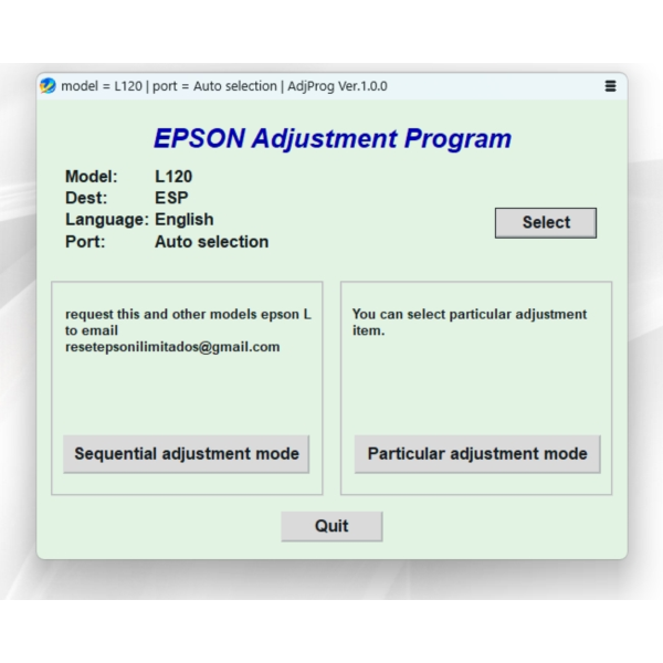 Сброс памперса EPSON AdjProg — L120 L121