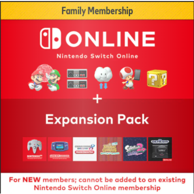 Nintendo Switch Online Family Member, обычная подписка на один год