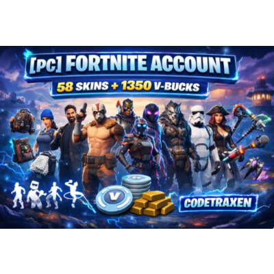 [PC] Fortnite Account – 58 Skins + 1350 V-Bucks PC