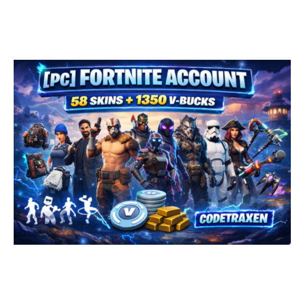 [PC] Fortnite Account – 58 Skins + 1350 V-Bucks PC