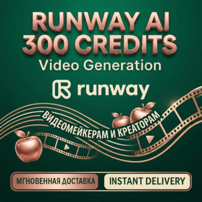 Runway AI  — 300 Credits для профессиональной генерации видео