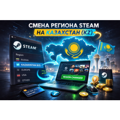 💥🟠✨ STEAM 🔥СМЕНА РЕГИОНА АККАУНТА НА КАЗАХСТАН 💥💥 ЛЮБЫЕ АККАУНТЫ🟠✨