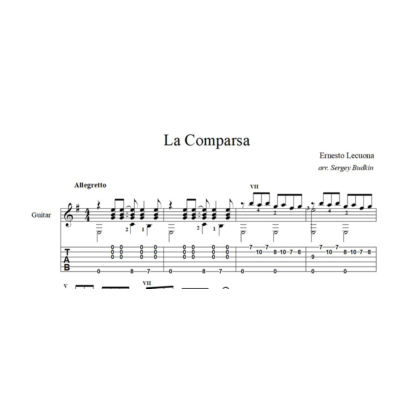 La Comparsa (Эрнесто Лекуона) ноты для гитары