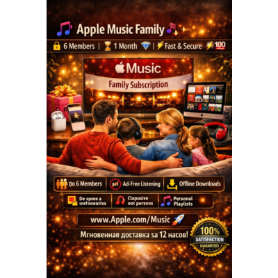 🎧 Apple Music Family 🎶✨ | 🔒 До 6 участников | ⏳ 1 месяц 💎 | 🚀 Быстро ⚡💯