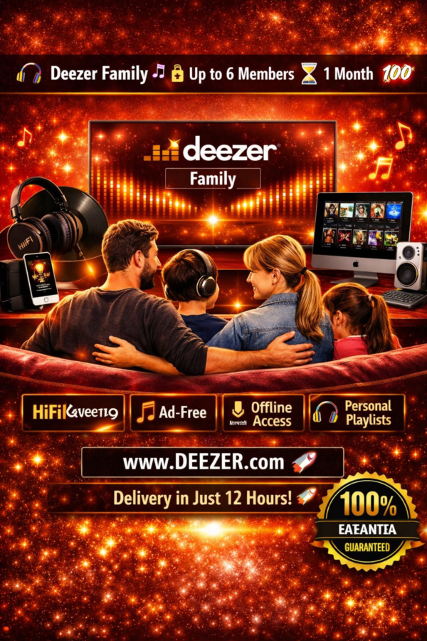 🎧 Deezer Family 🎶 | 🔒 До 6 участников | ⏳ 1 месяц 💎 | 🚀 HiFi звук ⚡💯