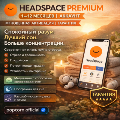 🧘 HEADSPACE PREMIUM | 1–12 МЕСЯЦЕВ | АККАУНТ | МГНОВЕННАЯ АКТИВАЦИЯ | ГАРАНТИЯ