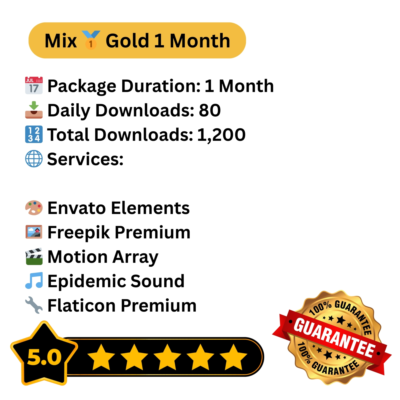 Креативные ресурсы — 1 месяц — Envato Freepik Motion Array Flaticon — АВТО