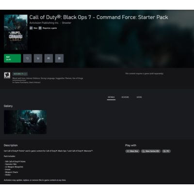 CALL OF DUTY®: BLACK OPS 7 - СИЛА КОМАНДОВАНИЯ: СТАРТОВЫЙ НАБОР XBOX + PC (WIN) КЛЮЧ/