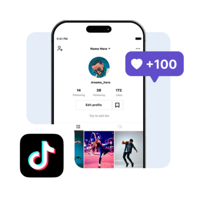 Накрутка 100 лайков в TikTok (ТикТок лайки)