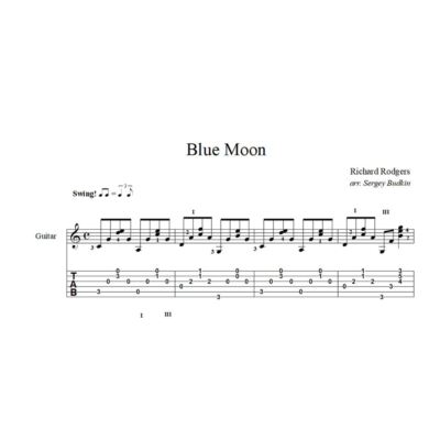 Blue Moon (Ричард Роджерс) ноты для гитары