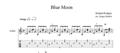 Blue Moon (Ричард Роджерс) ноты для гитары