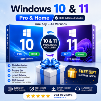 Windows 10/11 Pro и Home Высокое качество Global Ключ активации онлайн, 32/64-бит