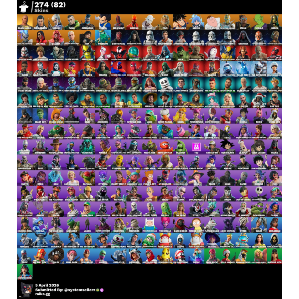 FORTNITE ACC | 274 скина | EMAIL CHANGEABLE [ВСЕ ПЛАТФОРМЫ] 2500 VBUCKS