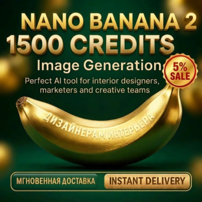 Nano Banana 2 | PRO — 1500 кредитов для генерации изображений